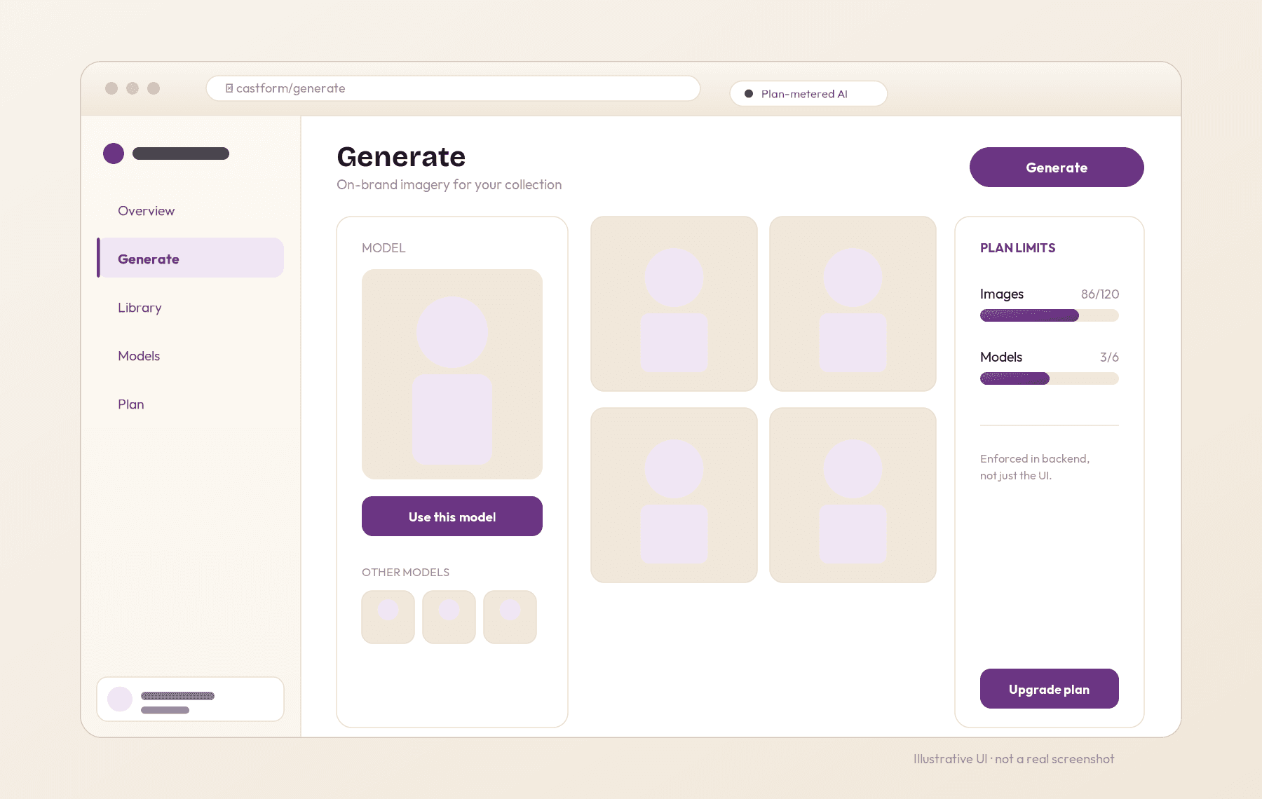 Castform — illustrative interface mockup